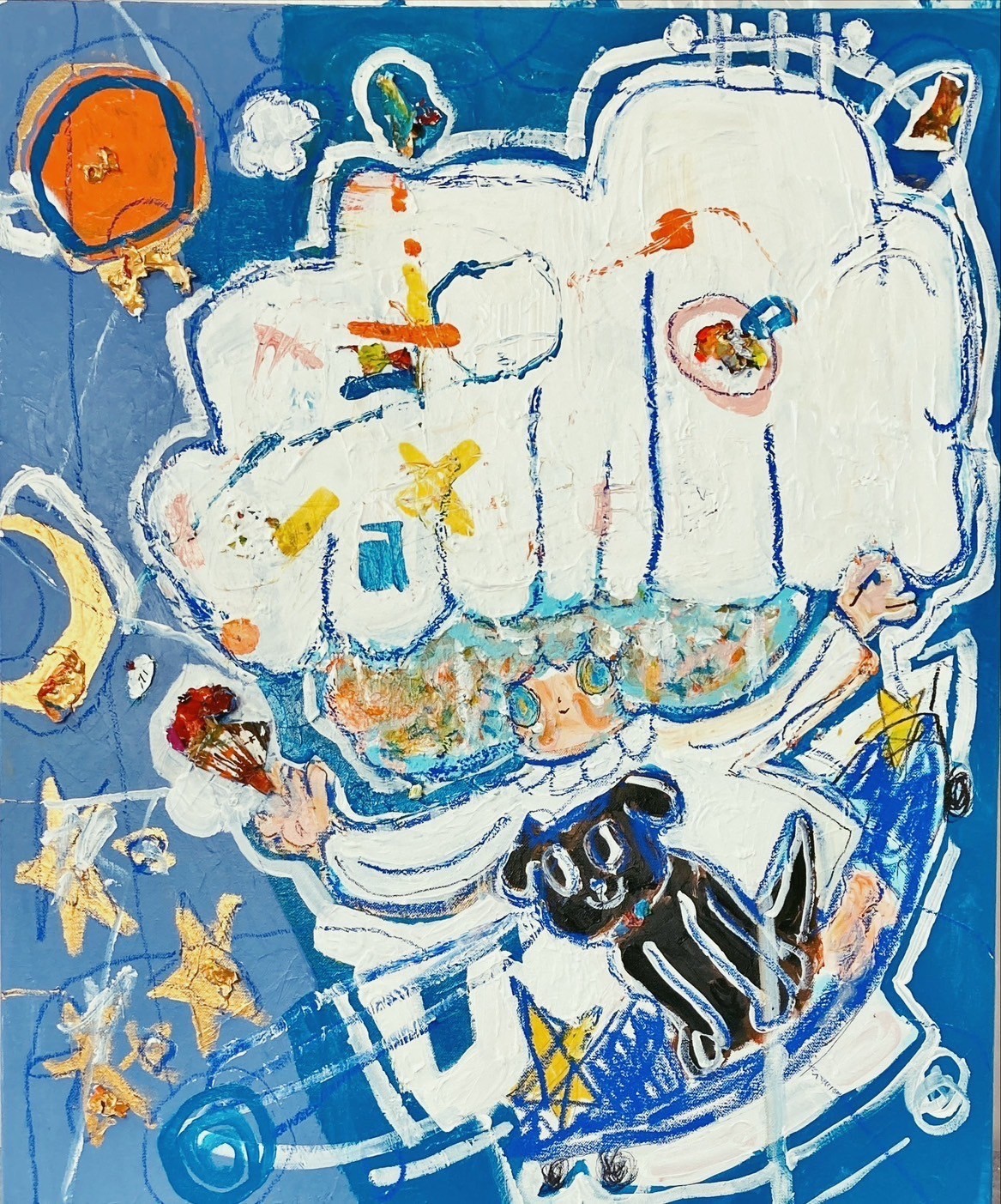 帶我飄走吧_72.5×60.5cm_複合媒材 Mix Media_2024 – 凡亞藝術空間Fun Year Art Gallery