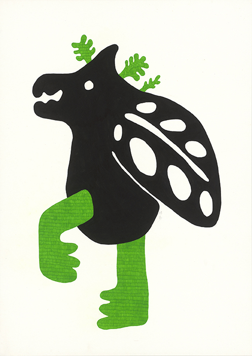 陳普_小怪獸#10_2022_水墨、原子筆、紙本_85×60cm – Kyle Tsai